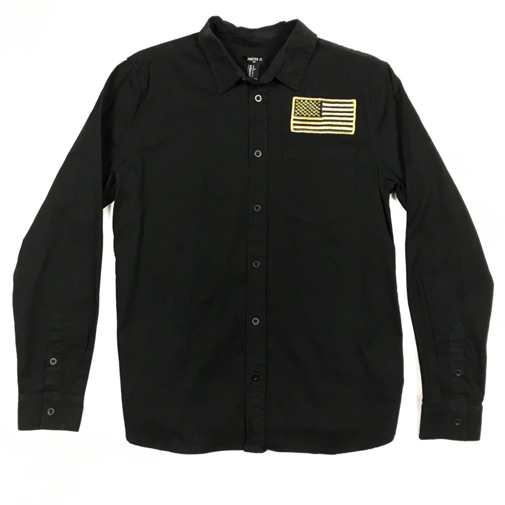 Forever 21 Black Button Up Long Sleeve Shirt